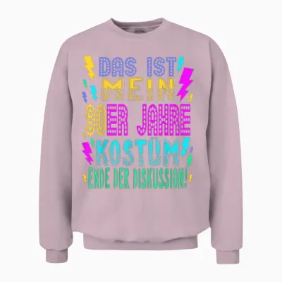 90s Outfit Costume Party 90s Theme Party Men's Women's T-Shirt, Black Unisex Sweatshirt - Light Pink