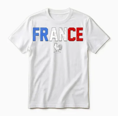 France with French Flag Colors. Men, Women & Kids France Unisex T-Shirt - White