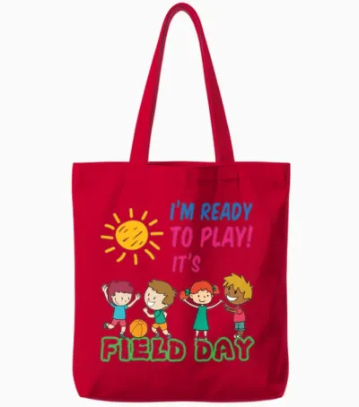 Ready to Play It's Field Day Tote Bags - Red