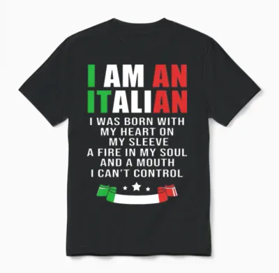 Funny Italy Flag Italian Humor Im Italian Unisex T-Shirt - Black