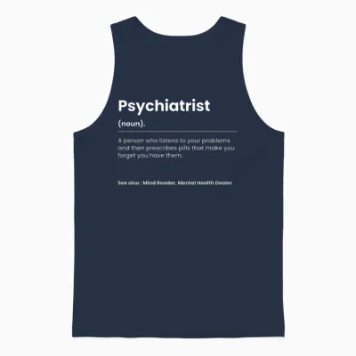 Funny Psychiatrist Unisex Tank Top - Navy