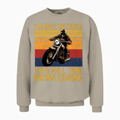 Retro Motorcycle Retirement Unisex Sweatshirt - Sand