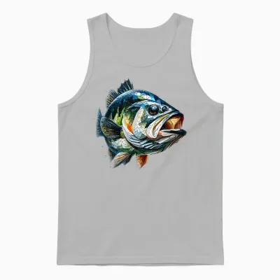 Polygon Art Perche Poisson Pêche Pêcheur Pêcheur Unisex Tank Top - Ash