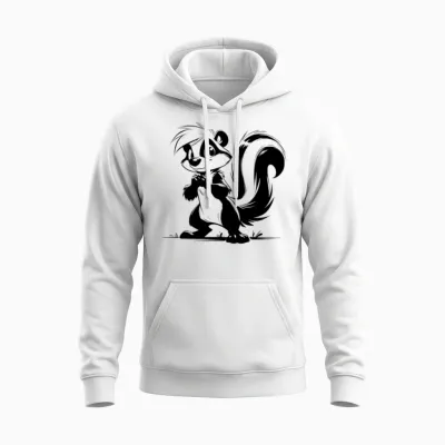 Skunk Children Baby Drawing Unisex Hoodie - White