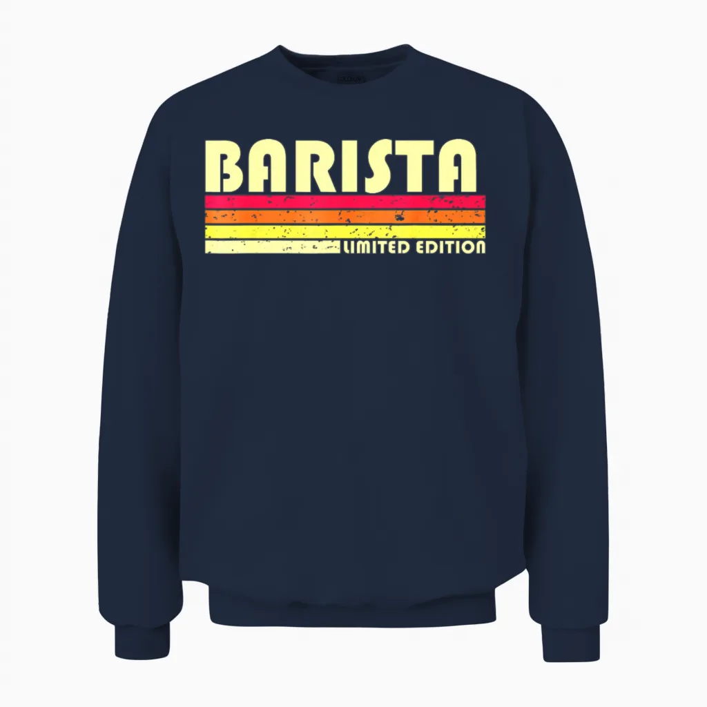 Barista Funny Job Title Profession Birthday Worker Unisex Sweatshirt in Navy