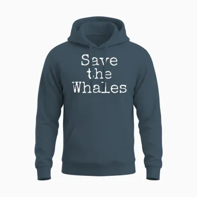 Save the Whales Ocean Conservation Unisex Hoodie - Dark Heather