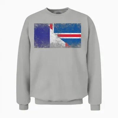 Flags France and Iceland - French Icelandic T-Shirt, Black, S Unisex Sweatshirt - Ash