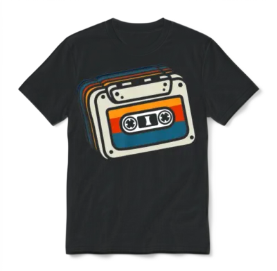 Retro Music Unisex T-Shirt - Black