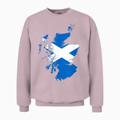 Scotland T-Shirt Scotland T-Shirt Scotland Flag Scotland T-Shirt, Black Unisex Sweatshirt - Light Pink