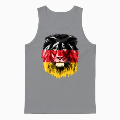 Deutschland Flagge - Germany Flag Lion Face Deutschland Unisex Tank Top - Sport Grey