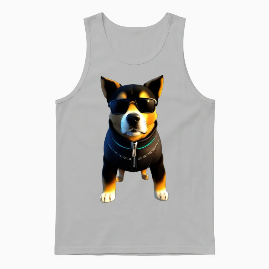 Cool Dog Lovers Gift Unisex Tank Top in Ash