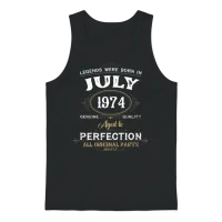 Legends Were Born in July 1974 Unisex Tank Top - Black – 1