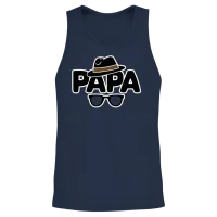 Papa Dad Unisex Tank Top - Navy – 2
