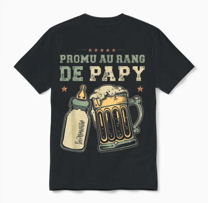 Promoted Grandpa New Grandpa Announcement Future Grandpa Unisex T-Shirt in Black