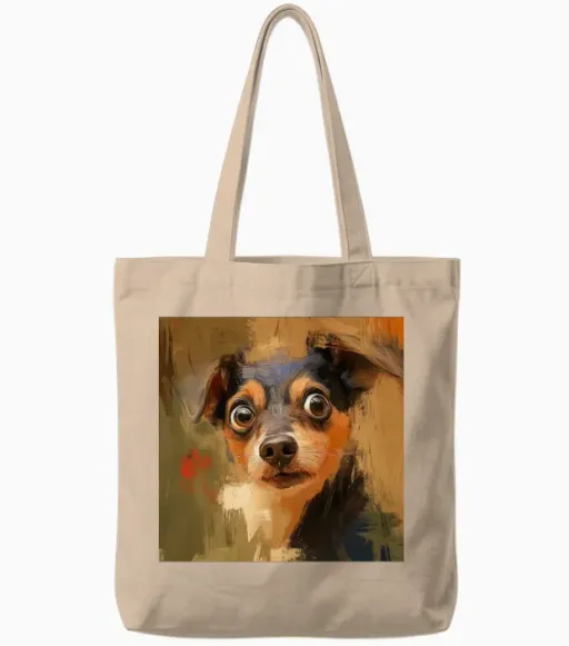 Dog Tote Bags - Natural