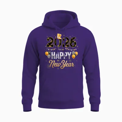 Happy New Year Party 2026 Ballon Family Matching Men Women Unisex Hoodie - Purple