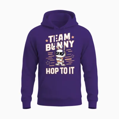 Team Bunny Hop to It Funny Rabbit Unisex Hoodie - Purple
