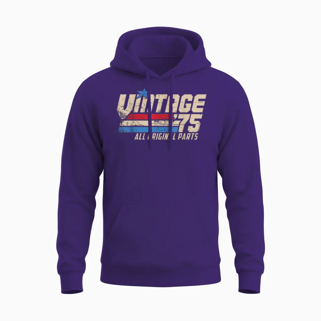 Vintage '75 Retro Birthday Top for Men 50th 1975 Dad Usa 50 Unisex Hoodie in Purple