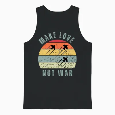 Make Love Not War Unisex Tank Top - Black