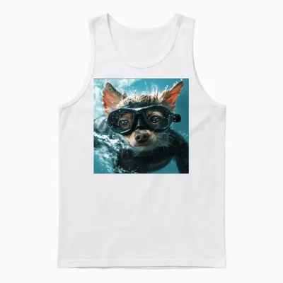 Dog Unisex Tank Top - White