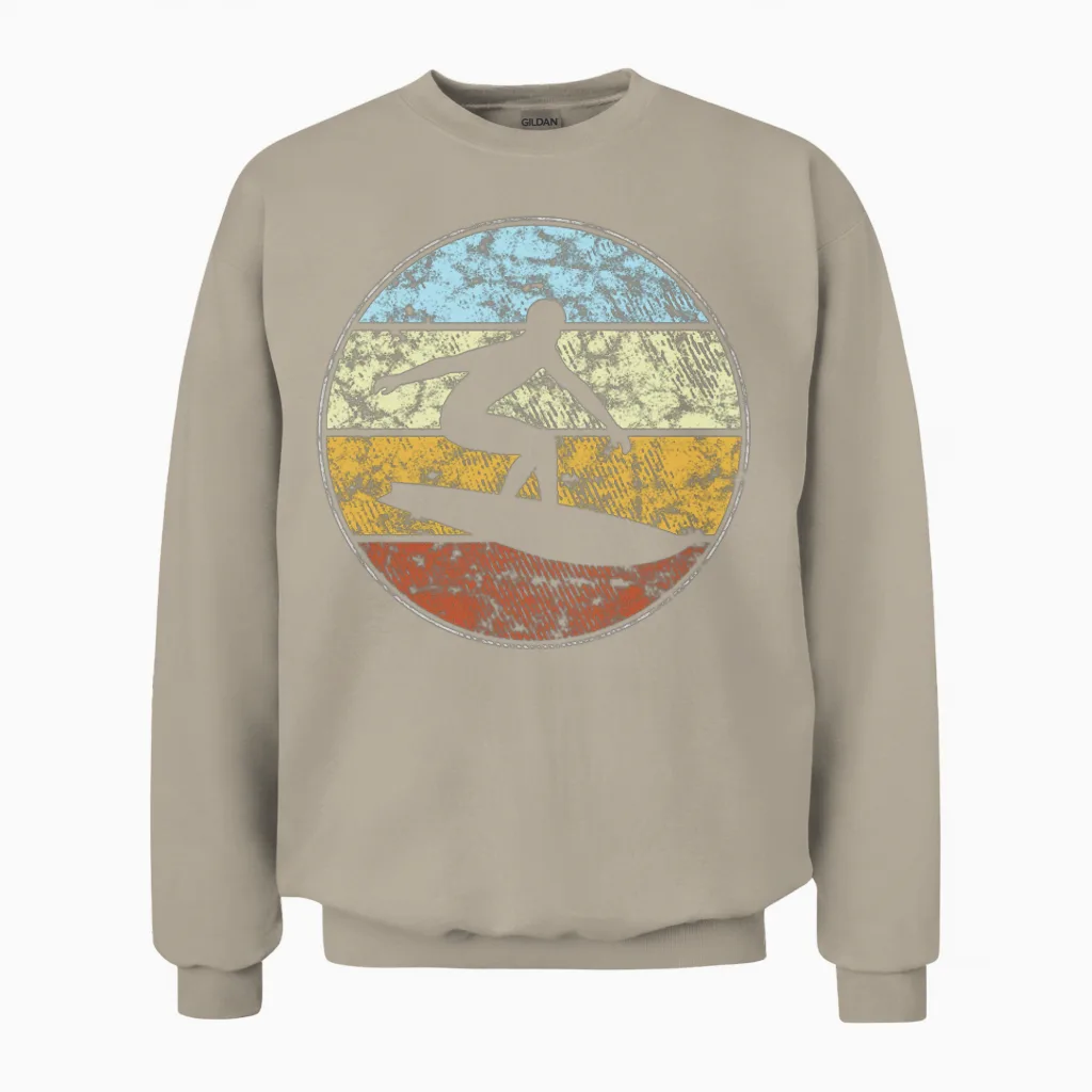 Surfing Retro Unisex Sweatshirt in Sand
