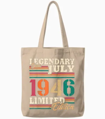 Vintage Juillet 1946 Cadeau Anniversaire 80 Ans Hommes Tote Bags - Natural