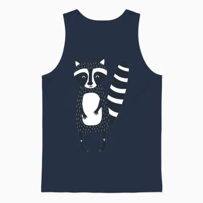 Funny Raccoon Unisex Tank Top - Navy