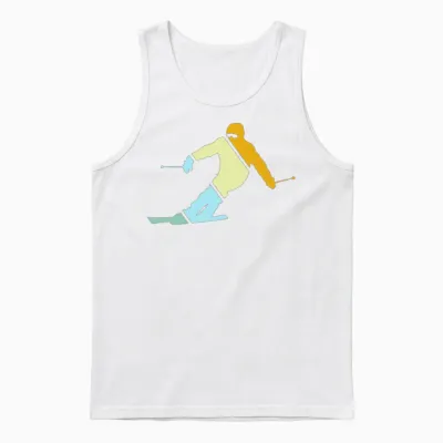Ski Retro Unisex Tank Top - White