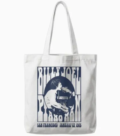 Billy Joel - Piano Man, 1975 Tote Bags - White