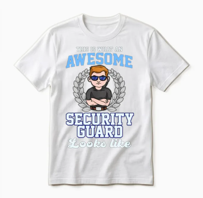 Awesome Security Guard Unisex T-Shirt in White