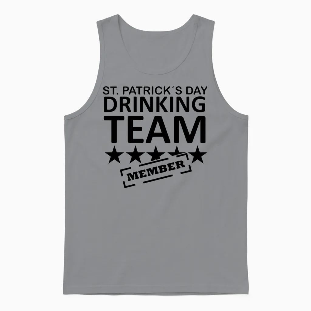 St. Patrick´s Day Drinking Team Member Unisex Tank Top in Sport Grey