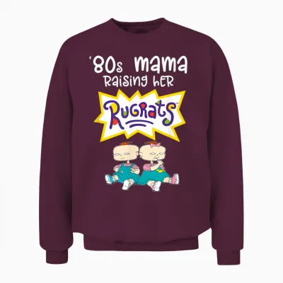 Mademark X Rugrats - 80s Mama Raising Her Rugrats - Phil & Lil Unisex Sweatshirt - Maroon