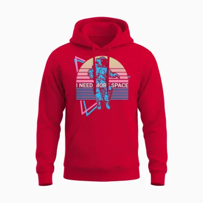 Funny Astronaut Retro Unisex Hoodie - Red