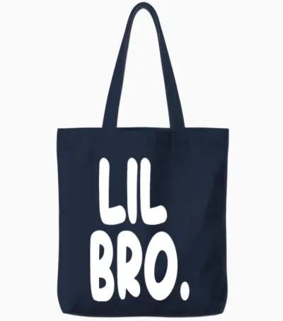 Lil Bro, Little Brother Tote Bags - Navy
