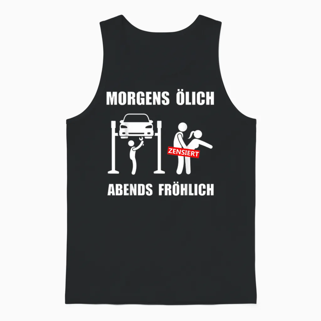 Herren Kfz Mechatroniker Lustige Mechaniker Sprüche ölich Fröhlich Unisex Tank Top in Black
