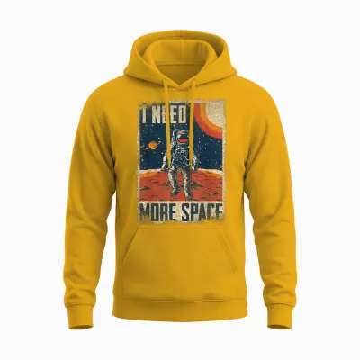 Funny Quote Space Man Astronaut Retro I Need More Space Unisex Hoodie - Gold