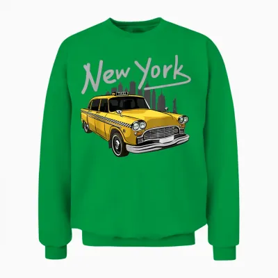 New York Taxi Yellow New York Souvenir T-Shirt for Men and Women T-Shirt, Black Unisex Sweatshirt - Irish Green