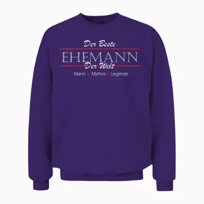 Herren Vatertag Mann Mythos Legende Bester Ehemann Der Welt Unisex Sweatshirt - Purple