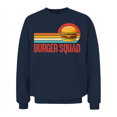 Burger Squad Retro Unisex Sweatshirt - Navy