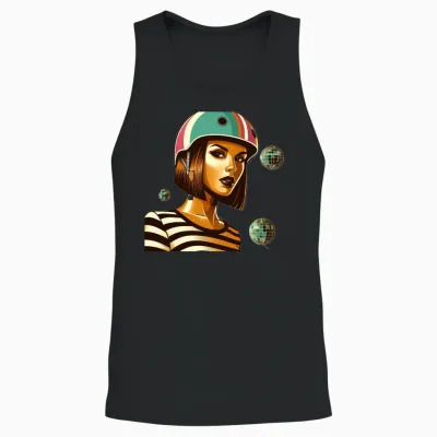 Retro Roller Queen Unisex Tank Top - Black