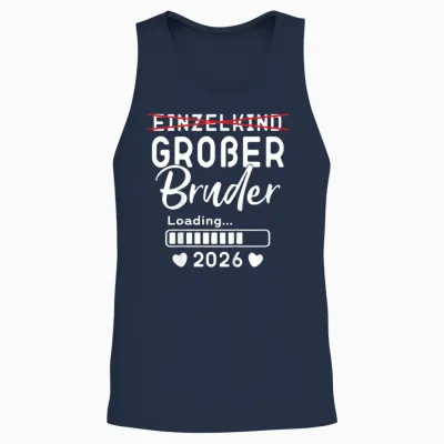 Children's Single Child Big Brother 2026 Ich Werde Großer Bruder 2026 T-Shirt, Black Unisex Tank Top - Navy