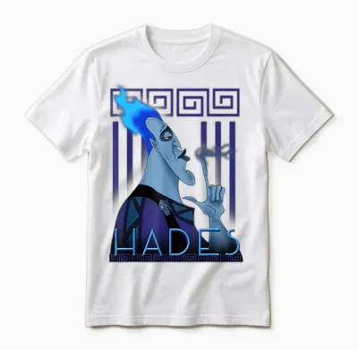 Disney Hercules Hades Geometric Portrait T-Shirt, Black Unisex T-Shirt - White