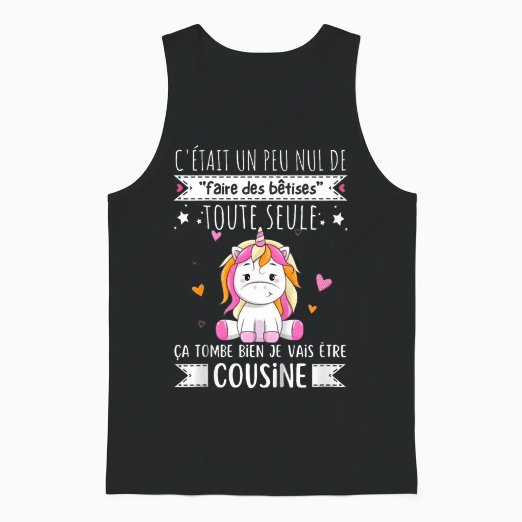 Child Future Cousine 2025 Pregnancy Announcement, Soon Cousine T-Shirt, Black, 2 Unisex Tank Top in Black