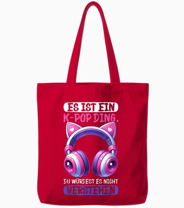 K-Pop Koreanischer Fanartikel Fingerherzen Kpop Liebe Kdrama Tote Bags in Red