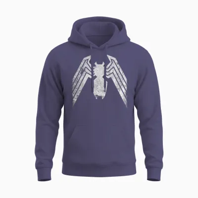 Marvel Comics Retro Classic Venom Distressed Emblem Unisex Hoodie - Heather Sport Dark Navy