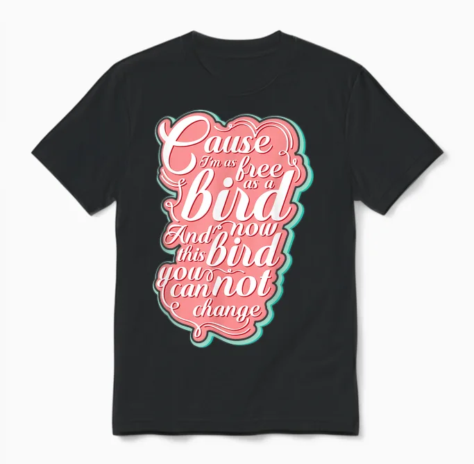 Lyriclyfe Free Bird Ronnie Zant Allen Collins Unisex T-Shirt in Black
