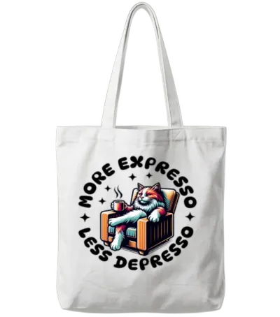 More Expresso Less Depresso Tote Bags - White