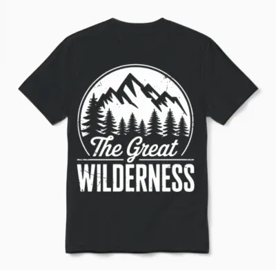 The Great Wilderness - Mountains & Trees Unisex T-Shirt - Black