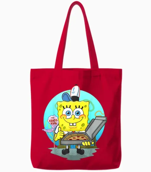 Mademark X Spongebob Squarepants - the Krusty Krab Pizza Delivery Tote Bags in Red