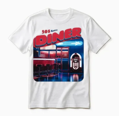 50s Retro Diner Good Times Unisex T-Shirt - White